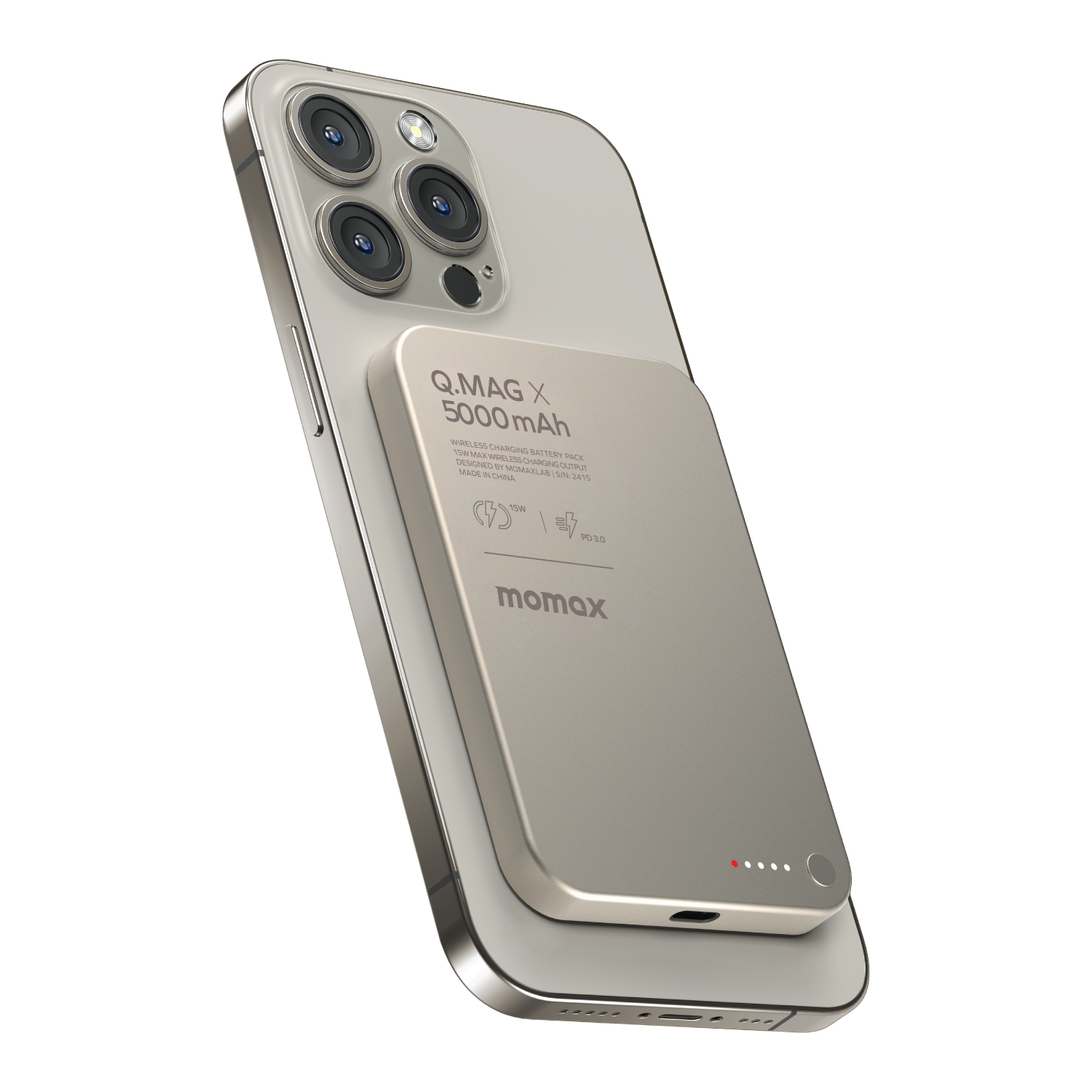 Momax Q.Mag X 5000mAh Wireless Battery Pack (Titanium)