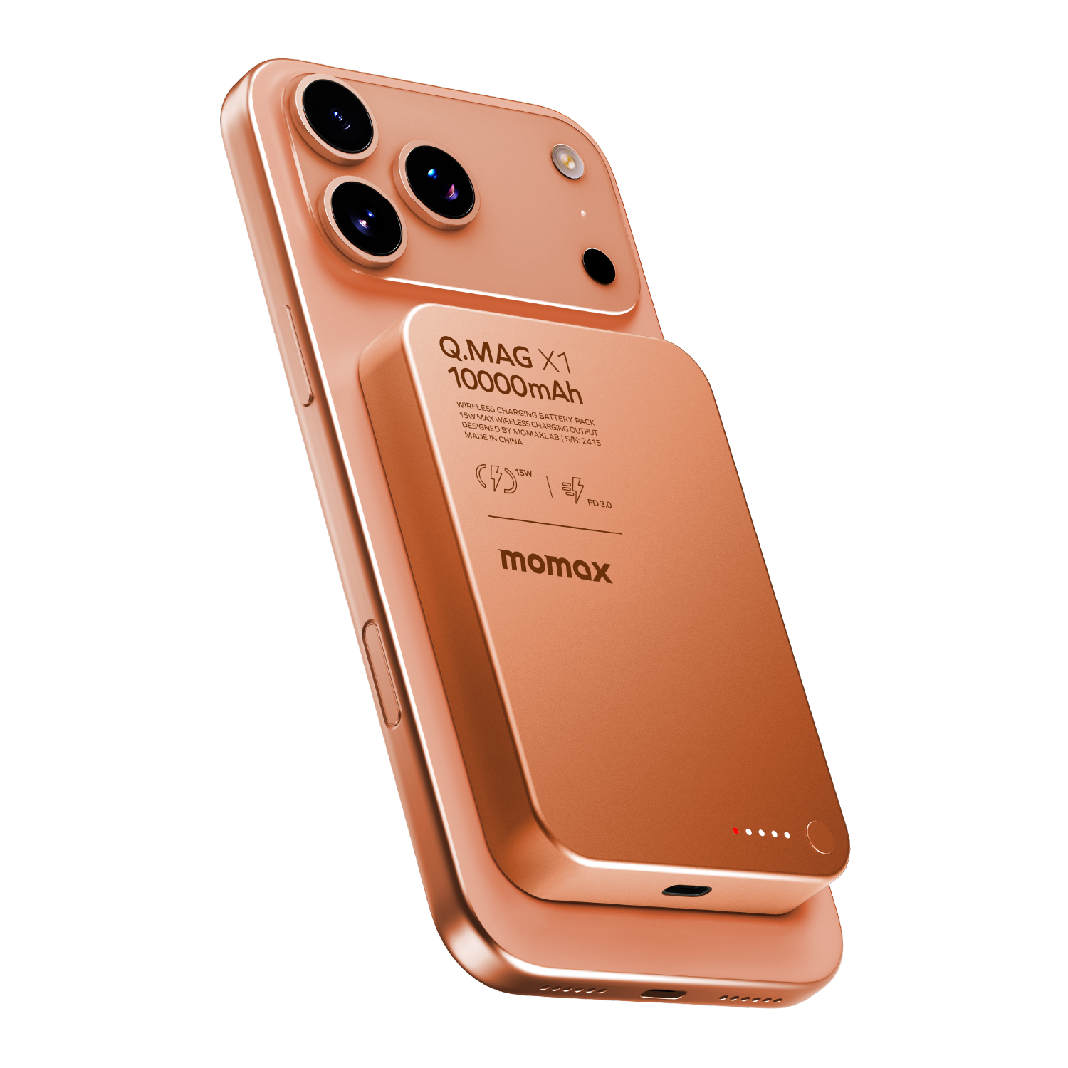 Momax Q.Mag X 10000mAh Wireless Battery Pack (Orange)