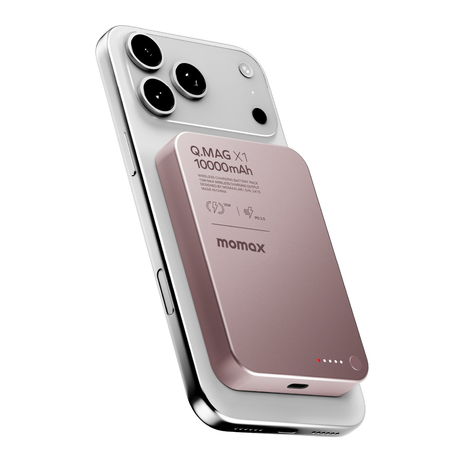 Momax Q.Mag X 10000mAh Wireless Battery Pack (Pink)