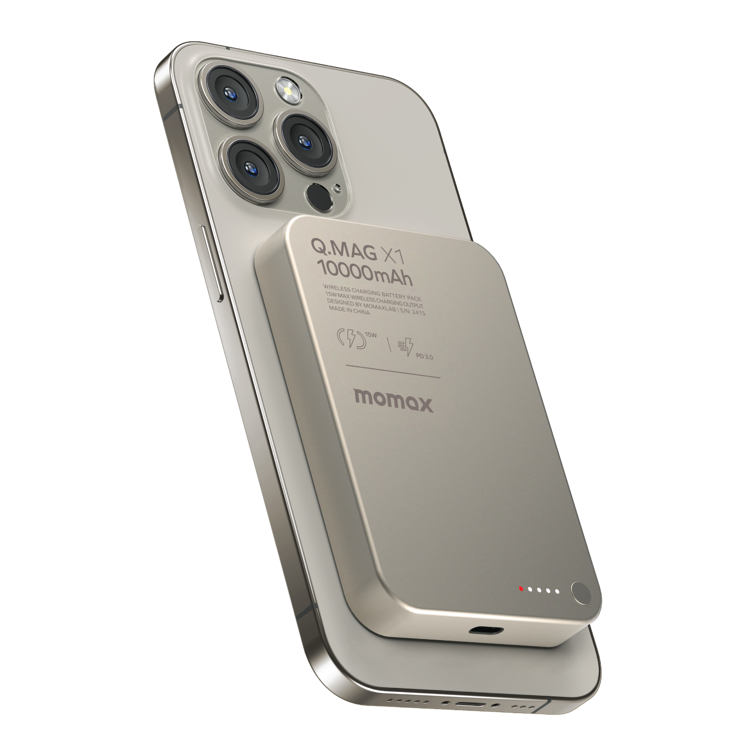 Momax Q.Mag X1 10000mAh Wireless Battery Pack (Titanium)