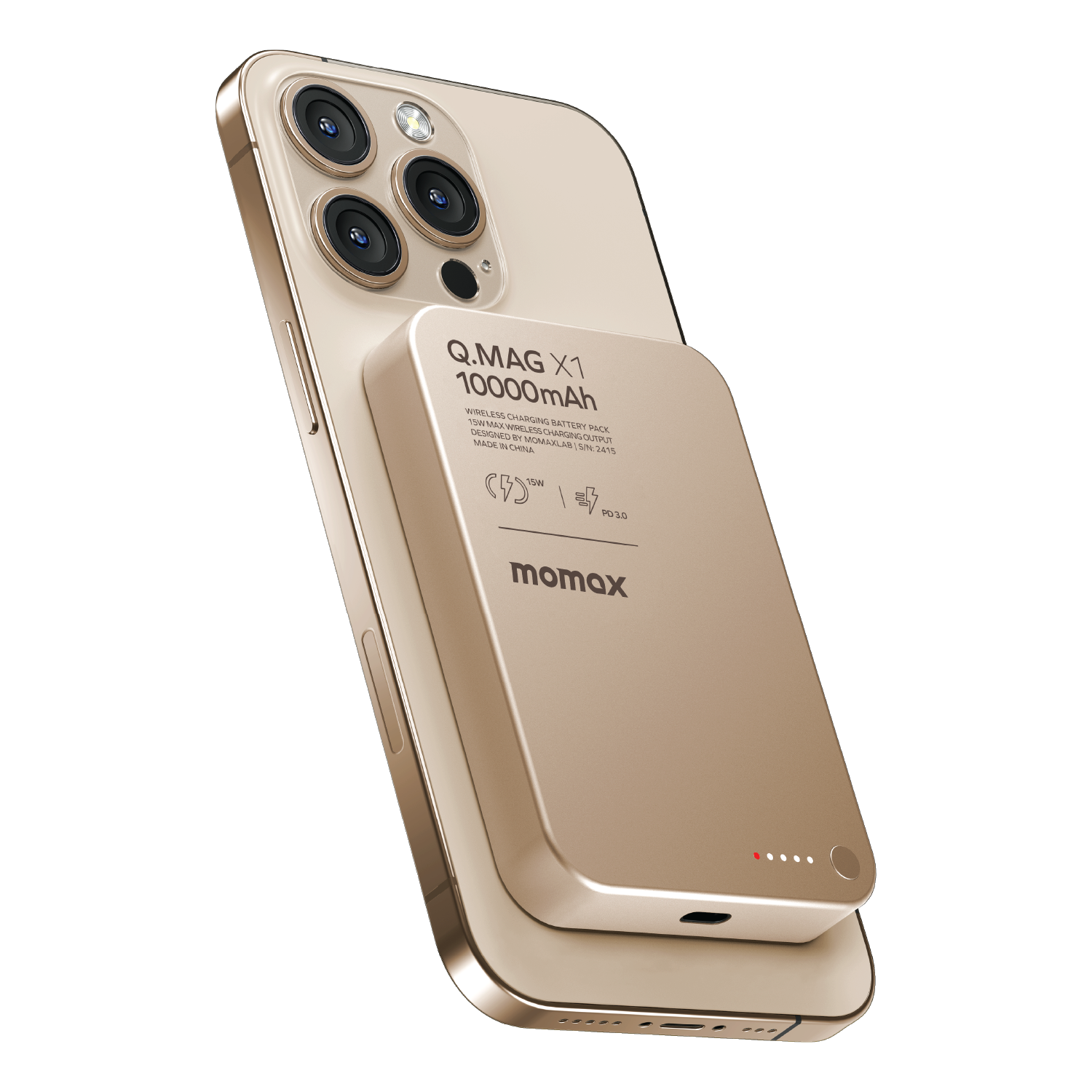 Momax Q.Mag X1 10000mAh Wireless Battery Pack (Desert Titanium)