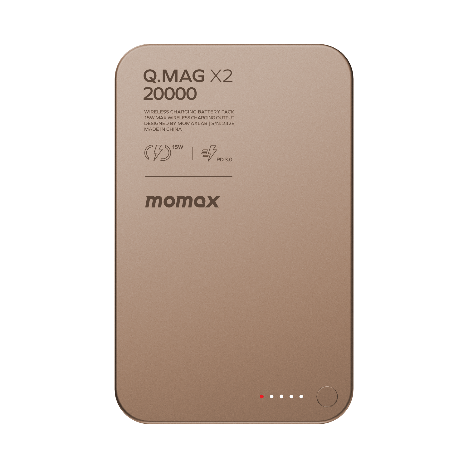 Momax Q.Mag X2 35W 20000mAh Wireless Battery Pack Desert Titanium