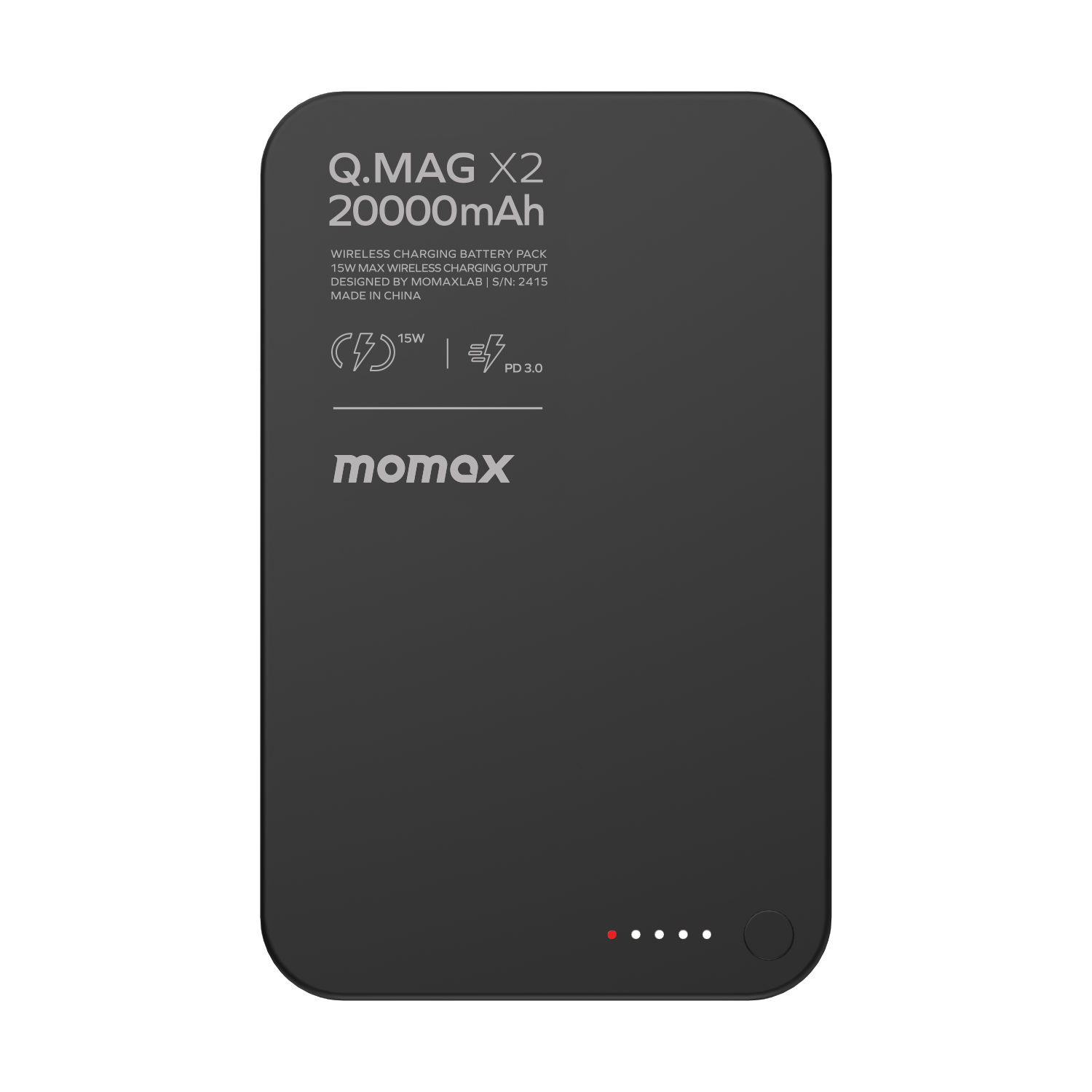 Momax Q.Mag X2 35W 20000mAh Wireless Battery Pack Black