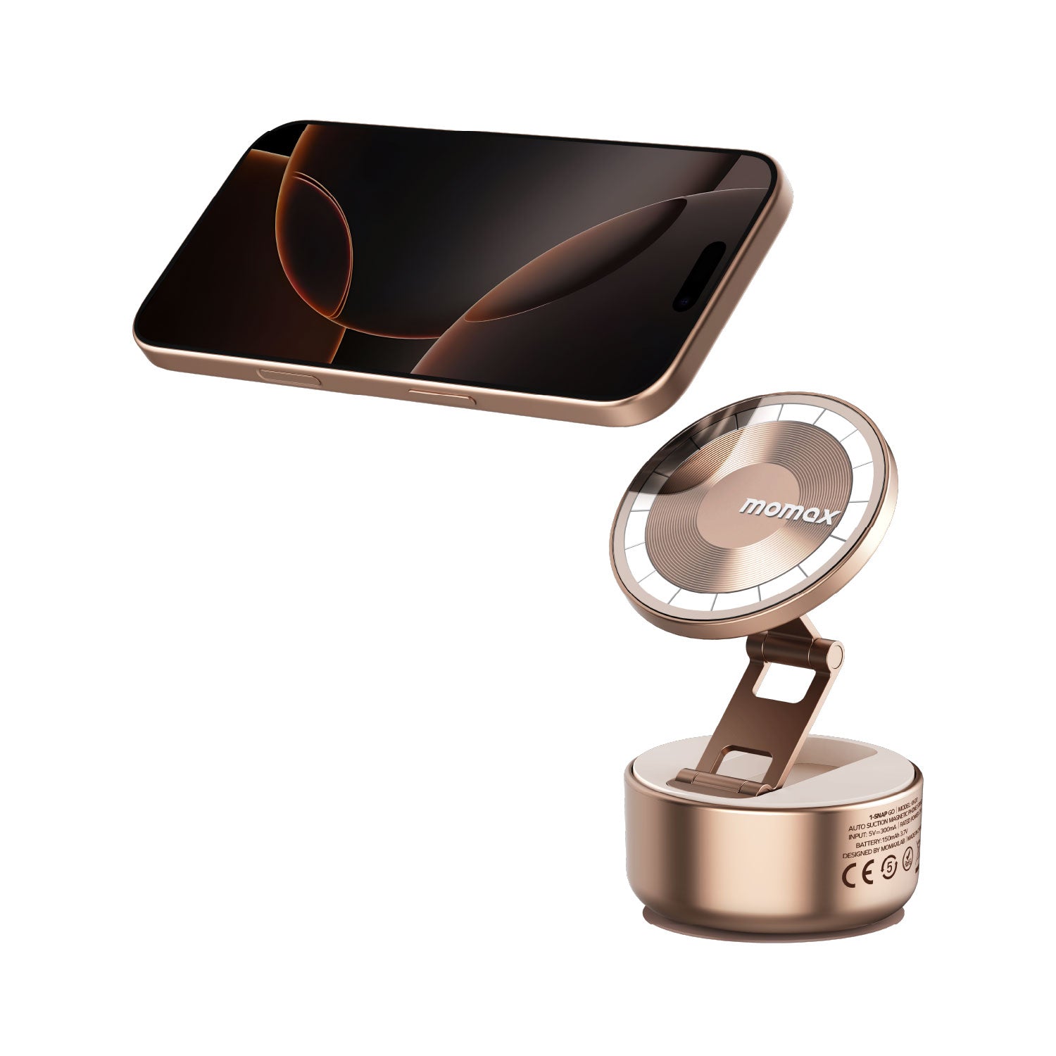 Momax 1-SNAP GO Auto Suction Magnetic Phone Stand (Desert Titanium)