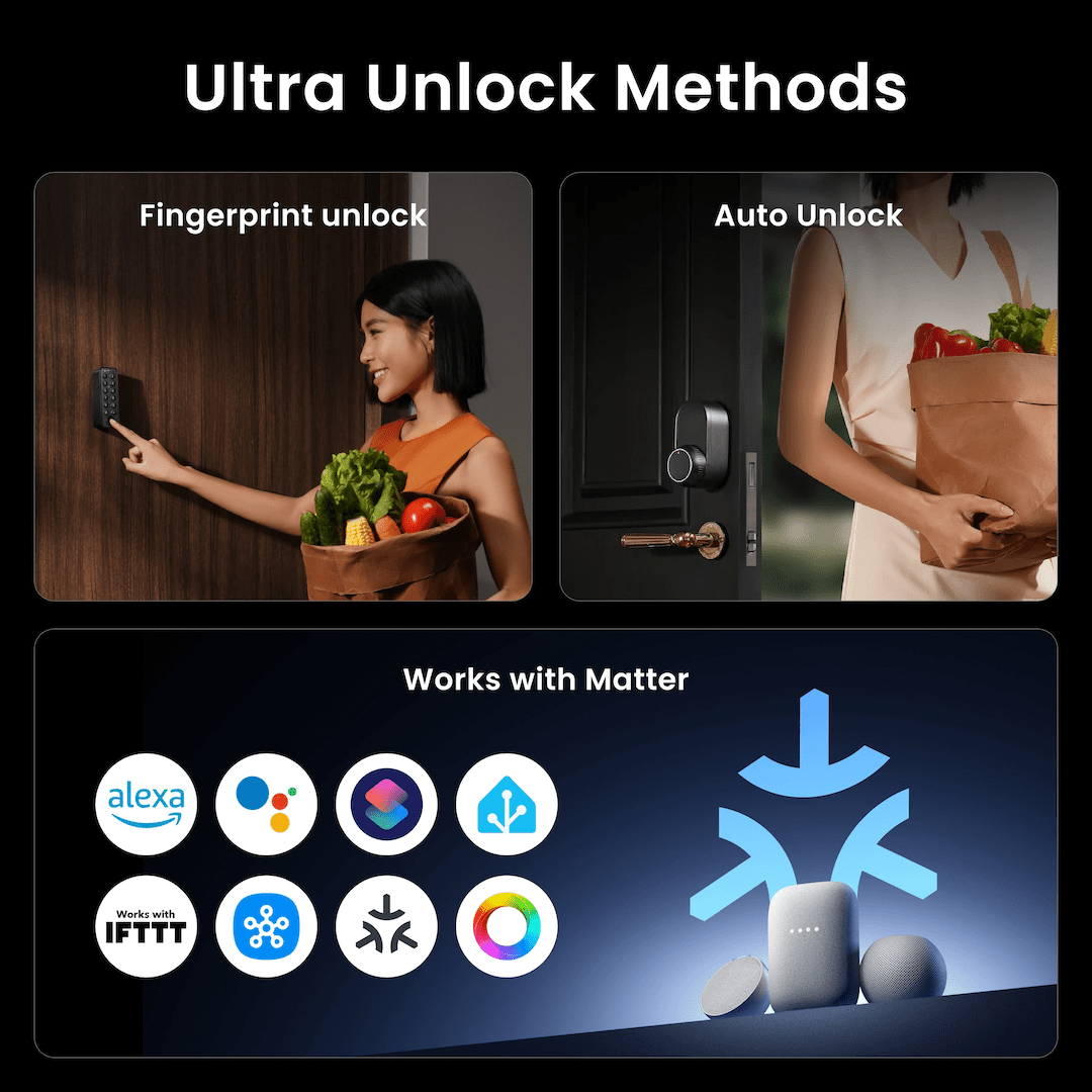 SwitchBot Lock Ultra – Smart Retrofit Door Lock US Version - W5600000US Locks & Latches