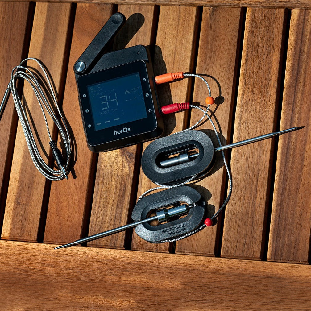 herQs Professional – Smart Wi-Fi & Bluetooth BBQ Thermometer with 6-Probe Support