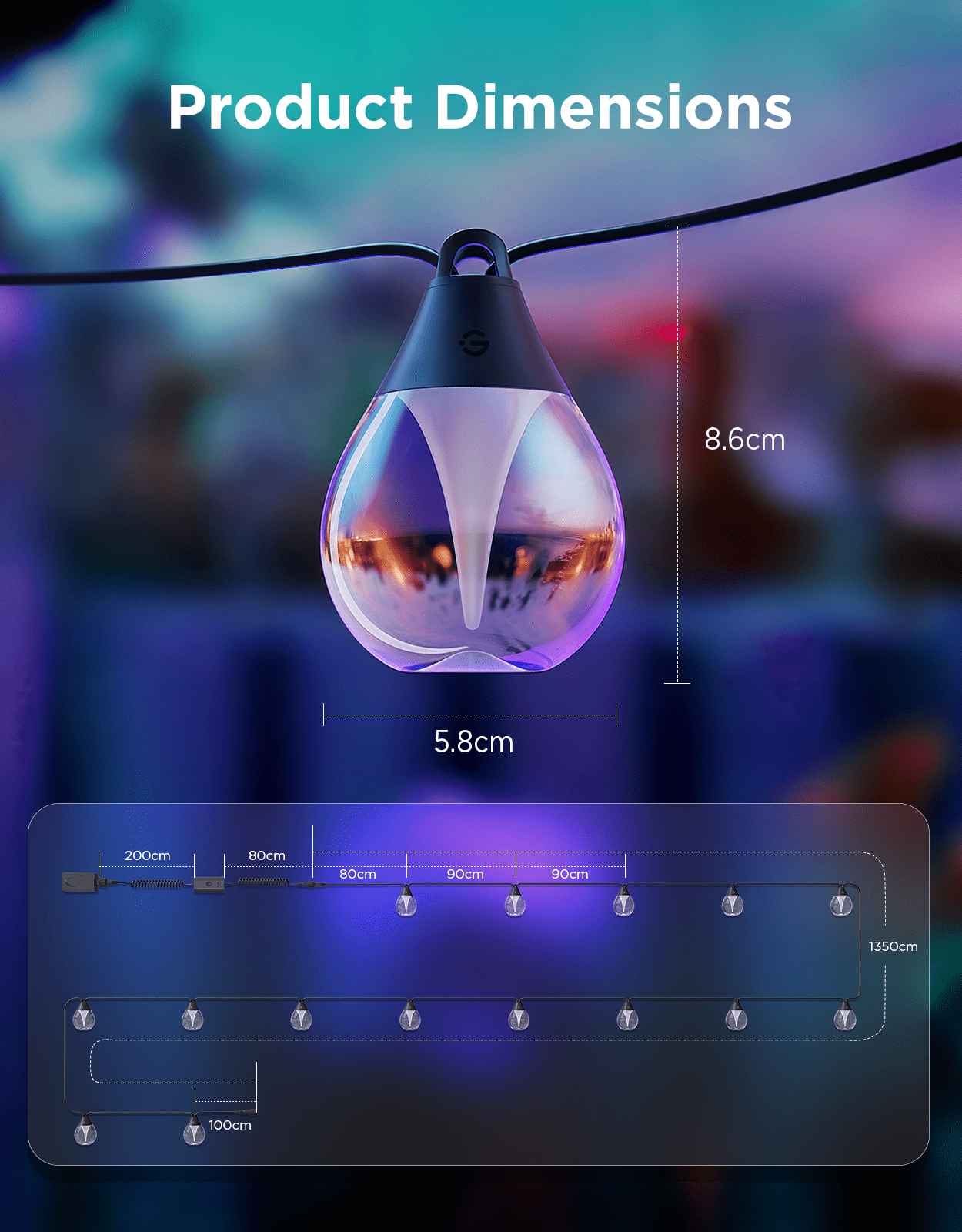 Govee Outdoor String Lights 15m IP67 - H7025EB1 Light Ropes & Strings